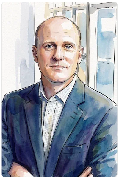 Illustrated portrait of David Stobs-Stobart